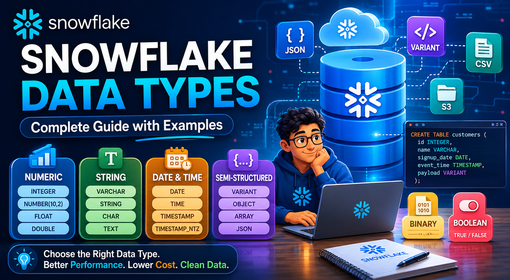 Snowflake Data Types for Data Engineers